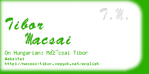 tibor macsai business card